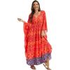 imageMoss Rose Kaftan Dresses for Women V Neck Summer Swimsuit Cover up Caftan Maxi Beach DressesAorange