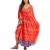 imageMoss Rose Kaftan Dresses for Women V Neck Summer Swimsuit Cover up Caftan Maxi Beach DressesAorange