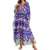 imageMoss Rose Kaftan Dresses for Women V Neck Summer Swimsuit Cover up Caftan Maxi Beach DressesApurple
