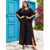 imageMoss Rose Kaftan Dresses for Women V Neck Summer Swimsuit Cover up Caftan Maxi Beach DressesCblack