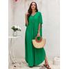 imageMoss Rose Kaftan Dresses for Women V Neck Summer Swimsuit Cover up Caftan Maxi Beach DressesCdark Green