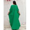 imageMoss Rose Kaftan Dresses for Women V Neck Summer Swimsuit Cover up Caftan Maxi Beach DressesCdark Green