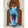 imageMoss Rose Kaftan Dresses for Women V Neck Summer Swimsuit Cover up Caftan Maxi Beach DressesE Colorful 1