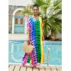 imageMoss Rose Kaftan Dresses for Women V Neck Summer Swimsuit Cover up Caftan Maxi Beach DressesE Colorful 3