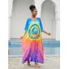 imageMoss Rose Kaftan Dresses for Women V Neck Summer Swimsuit Cover up Caftan Maxi Beach DressesE Colorful 4