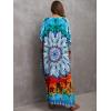 imageMoss Rose Kaftan Dresses for Women V Neck Summer Swimsuit Cover up Caftan Maxi Beach DressesE Colorful 6