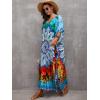 imageMoss Rose Kaftan Dresses for Women V Neck Summer Swimsuit Cover up Caftan Maxi Beach DressesE Colorful 6