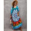 imageMoss Rose Kaftan Dresses for Women V Neck Summer Swimsuit Cover up Caftan Maxi Beach DressesE Colorful 6