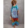 imageMoss Rose Kaftan Dresses for Women V Neck Summer Swimsuit Cover up Caftan Maxi Beach DressesE Colorful 6