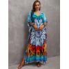 imageMoss Rose Kaftan Dresses for Women V Neck Summer Swimsuit Cover up Caftan Maxi Beach DressesE Colorful 6