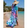 imageMoss Rose Kaftan Dresses for Women V Neck Summer Swimsuit Cover up Caftan Maxi Beach DressesE Colorful 7