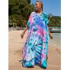 imageMoss Rose Kaftan Dresses for Women V Neck Summer Swimsuit Cover up Caftan Maxi Beach DressesE Colorful 7