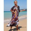 imageMoss Rose Kaftan Dresses for Women V Neck Summer Swimsuit Cover up Caftan Maxi Beach DressesE Colorful 8