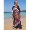 imageMoss Rose Kaftan Dresses for Women V Neck Summer Swimsuit Cover up Caftan Maxi Beach DressesE Colorful 8