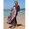 imageMoss Rose Kaftan Dresses for Women V Neck Summer Swimsuit Cover up Caftan Maxi Beach DressesE Colorful 8