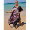 imageMoss Rose Kaftan Dresses for Women V Neck Summer Swimsuit Cover up Caftan Maxi Beach DressesE Colorful 8