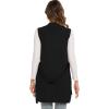 imageMoss Rose Long Vest for Women Sleeveless Cardigans Ribbed Knit Outwear with Belt and PocketsBlack