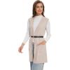 imageMoss Rose Long Vest for Women Sleeveless Cardigans Ribbed Knit Outwear with Belt and PocketsKhaki