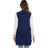 imageMoss Rose Long Vest for Women Sleeveless Cardigans Ribbed Knit Outwear with Belt and PocketsNavy