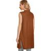 imageMoss Rose Long Vest for Women Sleeveless Lightweight Open Front Cardigans Ribbed Knit Outwear with PocketsCoffee