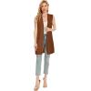 imageMoss Rose Long Vest for Women Sleeveless Lightweight Open Front Cardigans Ribbed Knit Outwear with PocketsCoffee