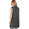 imageMoss Rose Long Vest for Women Sleeveless Lightweight Open Front Cardigans Ribbed Knit Outwear with PocketsDark Grey