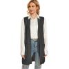 imageMoss Rose Long Vest for Women Sleeveless Lightweight Open Front Cardigans Ribbed Knit Outwear with PocketsDark Grey