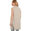 imageMoss Rose Long Vest for Women Sleeveless Lightweight Open Front Cardigans Ribbed Knit Outwear with PocketsKhaki