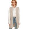 imageMoss Rose Long Vest for Women Sleeveless Lightweight Open Front Cardigans Ribbed Knit Outwear with PocketsKhaki