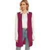 imageMoss Rose Long Vest for Women Sleeveless Lightweight Open Front Cardigans Ribbed Knit Outwear with PocketsWine Red
