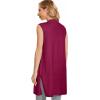 imageMoss Rose Long Vest for Women Sleeveless Lightweight Open Front Cardigans Ribbed Knit Outwear with PocketsWine Red