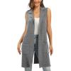 imageMoss Rose Sleeveless Cardigans for Women Open Front Sweaters Vest Lapel Collar Button Down Long Outerwear CoatsGrey