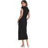 imageMoss Rose Women Spring Summer Maxi Dresses VNeck Sleeveless Casual Long Formal DressBlack