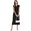 imageMoss Rose Women Spring Summer Maxi Dresses VNeck Sleeveless Casual Long Formal DressBlack
