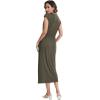 imageMoss Rose Women Spring Summer Maxi Dresses VNeck Sleeveless Casual Long Formal DressGreen