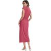imageMoss Rose Women Spring Summer Maxi Dresses VNeck Sleeveless Casual Long Formal DressRose Pink