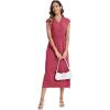 imageMoss Rose Women Spring Summer Maxi Dresses VNeck Sleeveless Casual Long Formal DressRose Pink