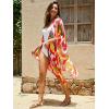 imageMoss Rose Women Summer Bikini Kimono Bathing Suit Cover Ups for SwimwearB Colorful Red 1
