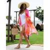 imageMoss Rose Women Summer Bikini Kimono Bathing Suit Cover Ups for SwimwearB Colorful Red 3