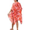 imageMoss Rose Women Summer Bikini Kimono Bathing Suit Cover Ups for SwimwearB Colorful Red 4
