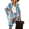 imageMoss Rose Women Summer Bikini Kimono Bathing Suit Cover Ups for SwimwearB Green Paisley
