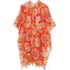 imageMoss Rose Women Summer Bikini Kimono Bathing Suit Cover Ups for SwimwearD Orange White Flower