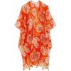 imageMoss Rose Women Summer Bikini Kimono Bathing Suit Cover Ups for SwimwearD Orange White Flower