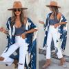 imageMoss Rose Women Summer Bikini Kimono Bathing Suit Cover Ups for SwimwearF Blue and White