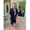 imageMoss Rose Women Summer Bikini Kimono Bathing Suit Cover Ups for SwimwearSolid Black 2