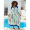 imageMoss Rose Women Summer Caftan Coverups Dress Kimono Beach Vacation Wear V Neck Print Maxi Boho DressBcolorful