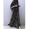 imageMoss Rose Women Summer Caftan Coverups Dress Kimono Beach Vacation Wear V Neck Print Maxi Boho DressBlack