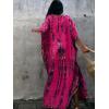 imageMoss Rose Women Summer Caftan Coverups Dress Kimono Beach Vacation Wear V Neck Print Maxi Boho DressRose