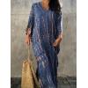 imageMoss Rose Women Summer Caftan Coverups Dress Kimono Beach Vacation Wear V Neck Print Maxi Boho DressZnavy