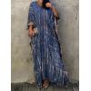 imageMoss Rose Women Summer Caftan Coverups Dress Kimono Beach Vacation Wear V Neck Print Maxi Boho DressZnavy